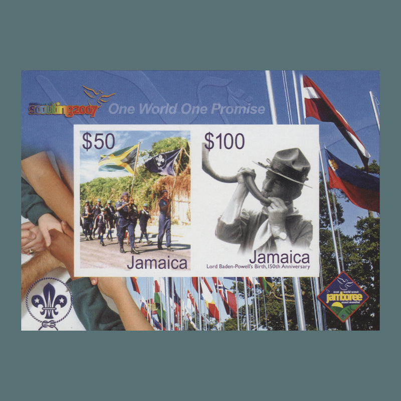 Jamaica 2007 Scouting Anniversary imperf proof miniature sheet