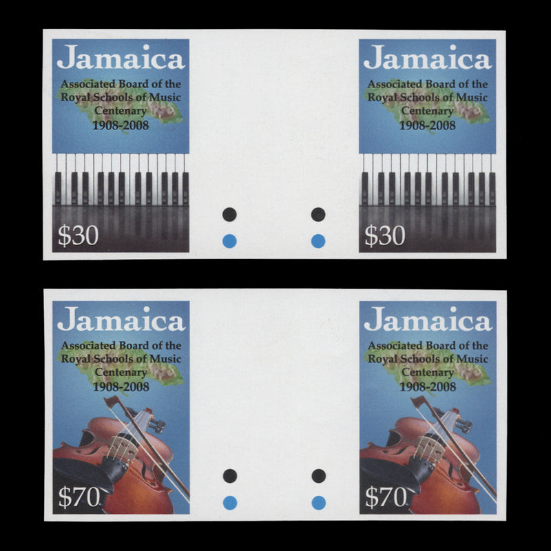 Jamaica 2008 ABRSM Examinations Centenary imperf proof gutter pairs