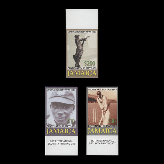 Jamaica 2009 George Headley Centenary imperf proof singles