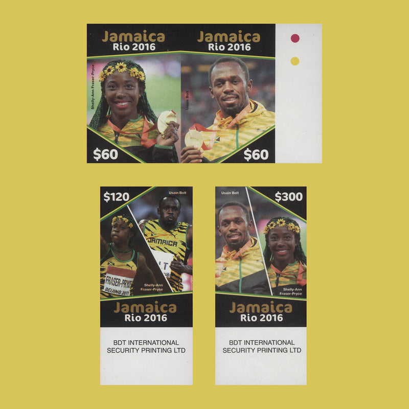 Jamaica 2016 Olympic Games, Rio de Janeiro imperf proofs