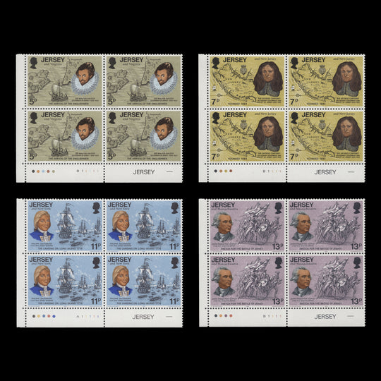 Jersey 1976 (MNH) American Independence Bicentenary traffic light/plate blocks