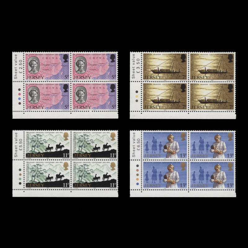 Jersey 1976 (MNH) Lilian Grandin Birth Centenary traffic light blocks