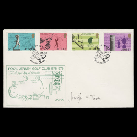 Jersey 1978 Royal Jersey Golf Club Centenary first day cover signed by Jennifer Toombs