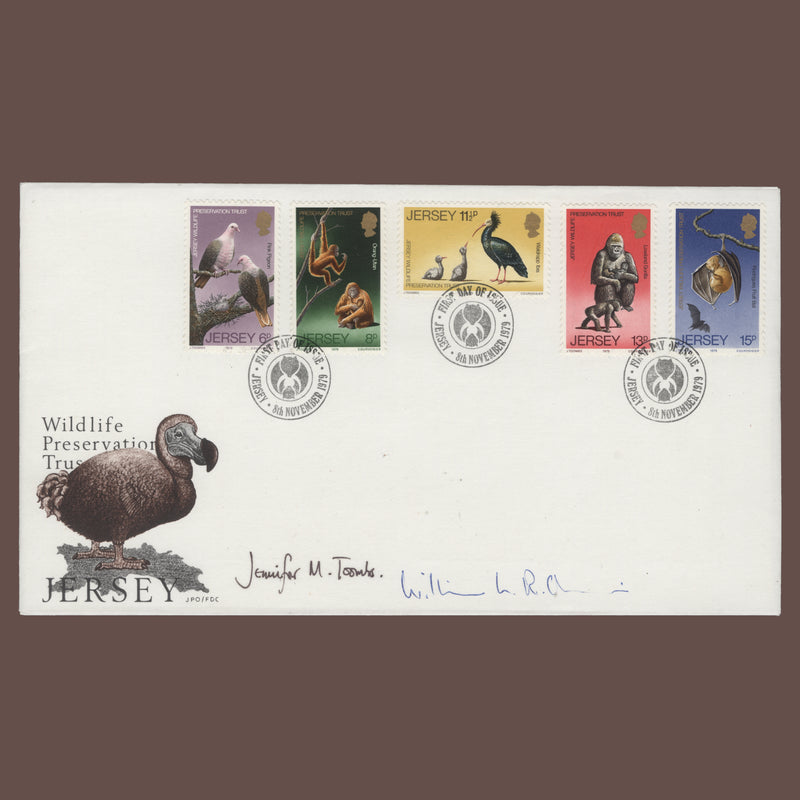 Jersey 1979 Wildlife Trust Preservation first day cover signed by designers