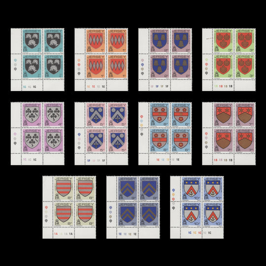 Jersey 1981 (MNH) Family Arms plate blocks