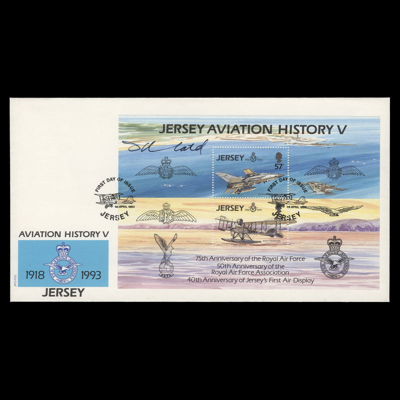 Jersey 1993 Royal Air Force Anniversary first day cover signed by designer