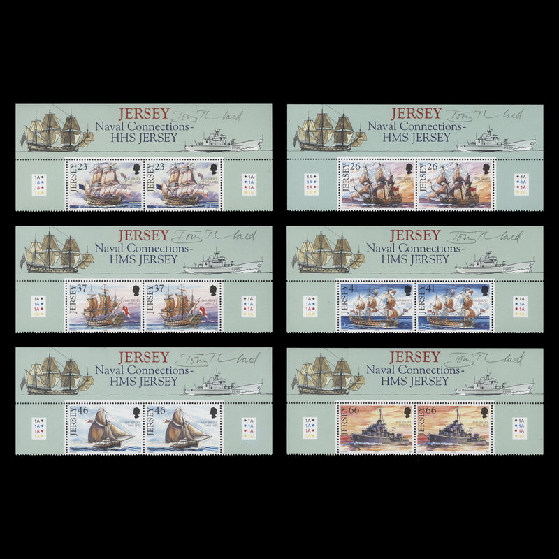 Jersey 2001 (MNH) Naval Connections pairs signed by the designer