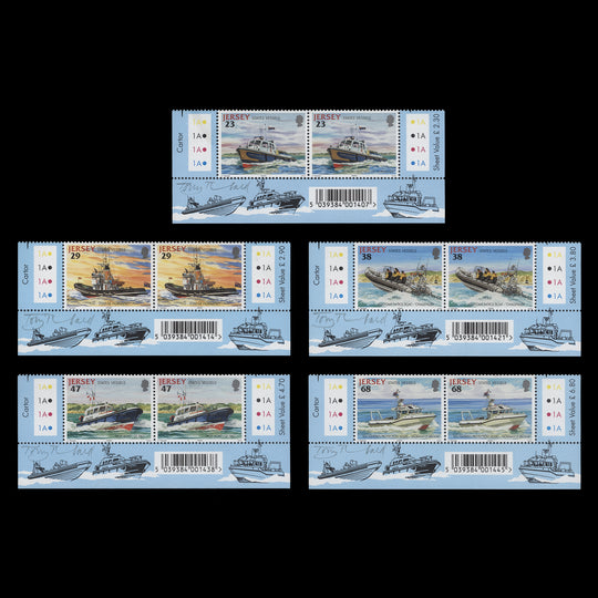 Jersey 2002 (MNH) States Vessels pairs signed by designer