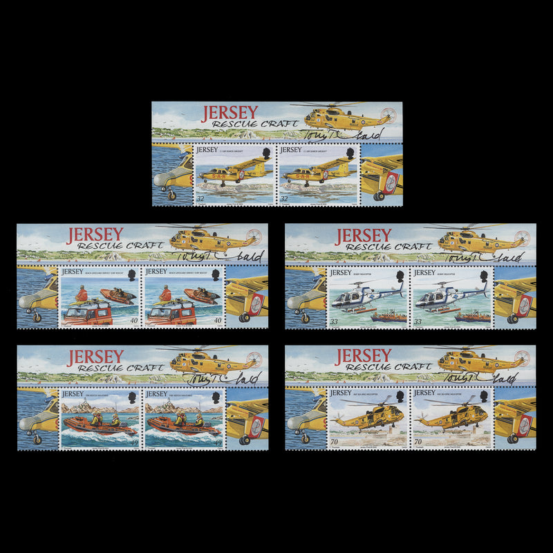 Jersey 2005 (MNH) Rescue Craft pairs signed by the designer