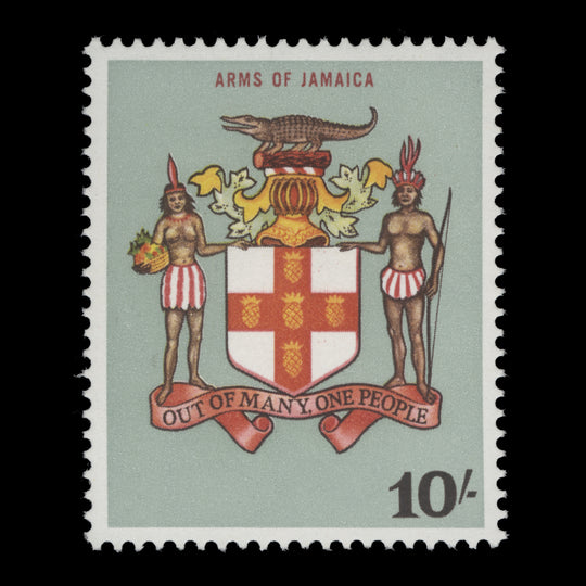 Jamaica 1964 (Variety) 10s Arms missing blue