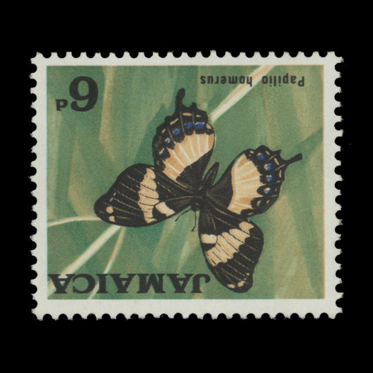 Jamaica 1964 (Variety) 6d Papilio Homerus with inverted watermark