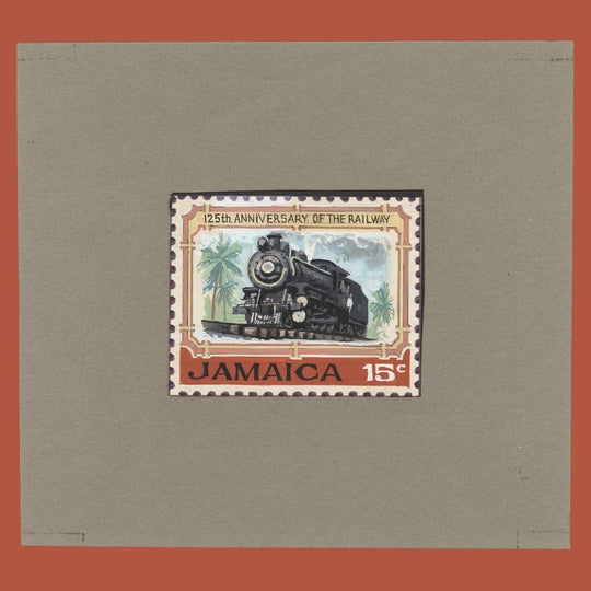 Jamaica 1970 Engine 54/Jamaican Railways Anniversary watercolour essay