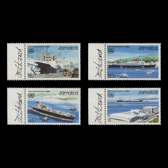 Jamaica 1983 (MNH) IMO Anniversary set signed by Tony Theobald
