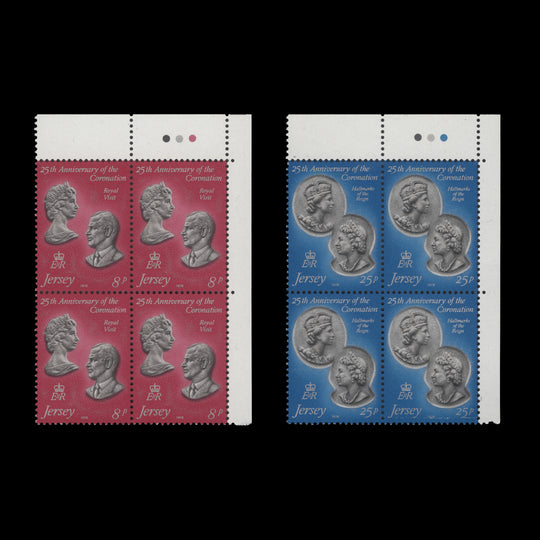 Jersey 1978 (MNH) Coronation Anniversary traffic light blocks