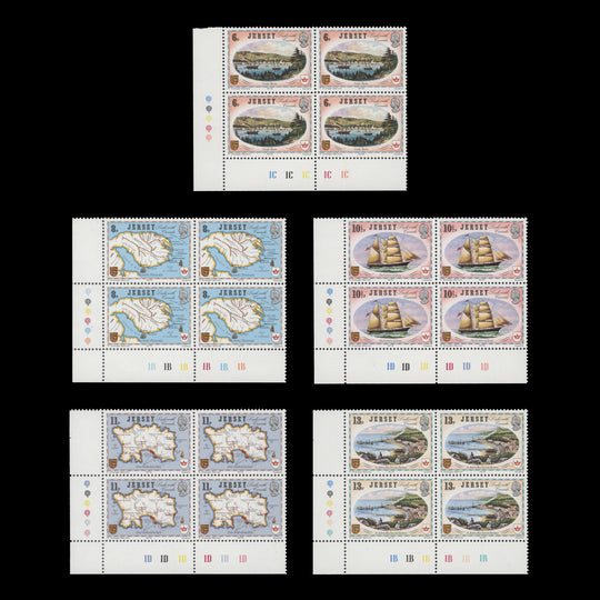 Jersey 1978 (MNH) Links with Canada traffic light/plate blocks