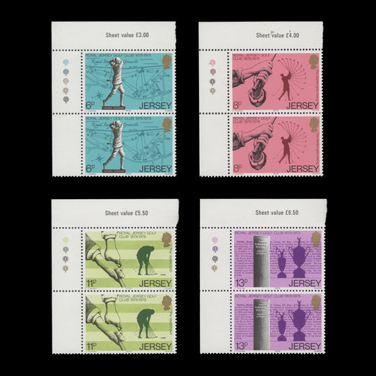 Jersey 1978 (MNH) Royal Jersey Golf Club Centenary traffic light pairs