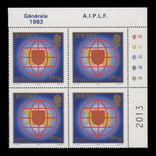 Jersey 1983 (MNH) AIPLF General Assembly traffic light/plate block