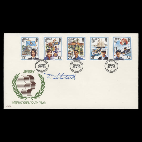 Jersey 1985 International Youth Year first day cover signed by designer