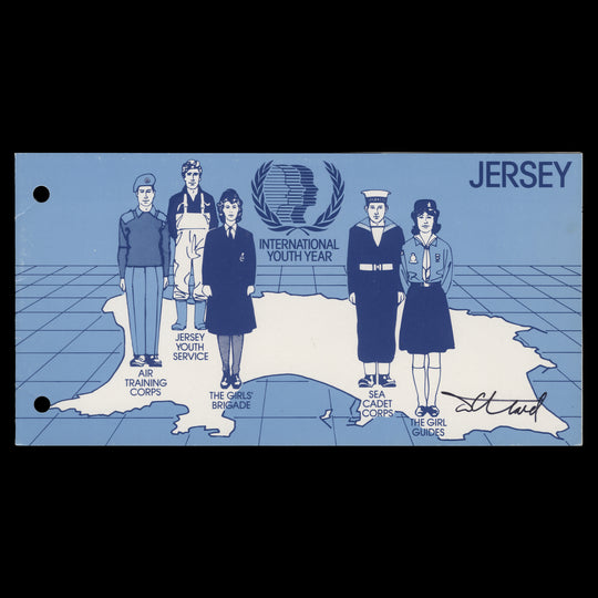 Jersey 1985 International Youth Year presentation pack signed by Tony Theobald