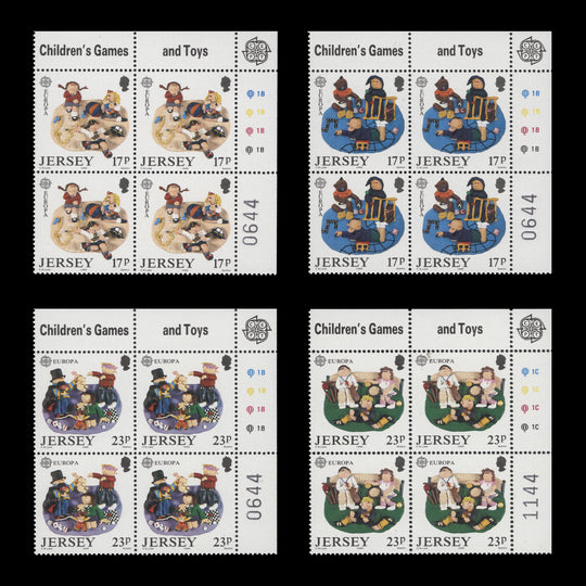 Jersey 1989 (MNH) Children's Toys & Games traffic light/plate blocks