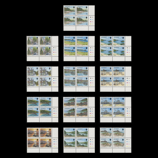 Jersey 1989 (MNH) Scenic Definitives plate blocks