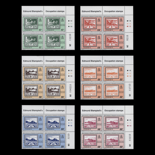 Jersey 1993 (MNH) Occupation Stamps Anniversary traffic light/plate blocks