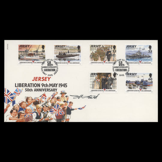 Jersey 1995 Liberation Anniversary first day cover signed by designer