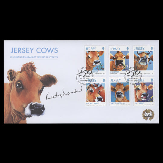 Jersey 2013 Cows first day cover signed by designer