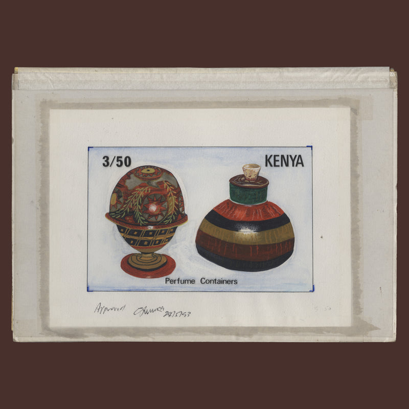Kenya 1995 Perfume Containers watercolour artwork