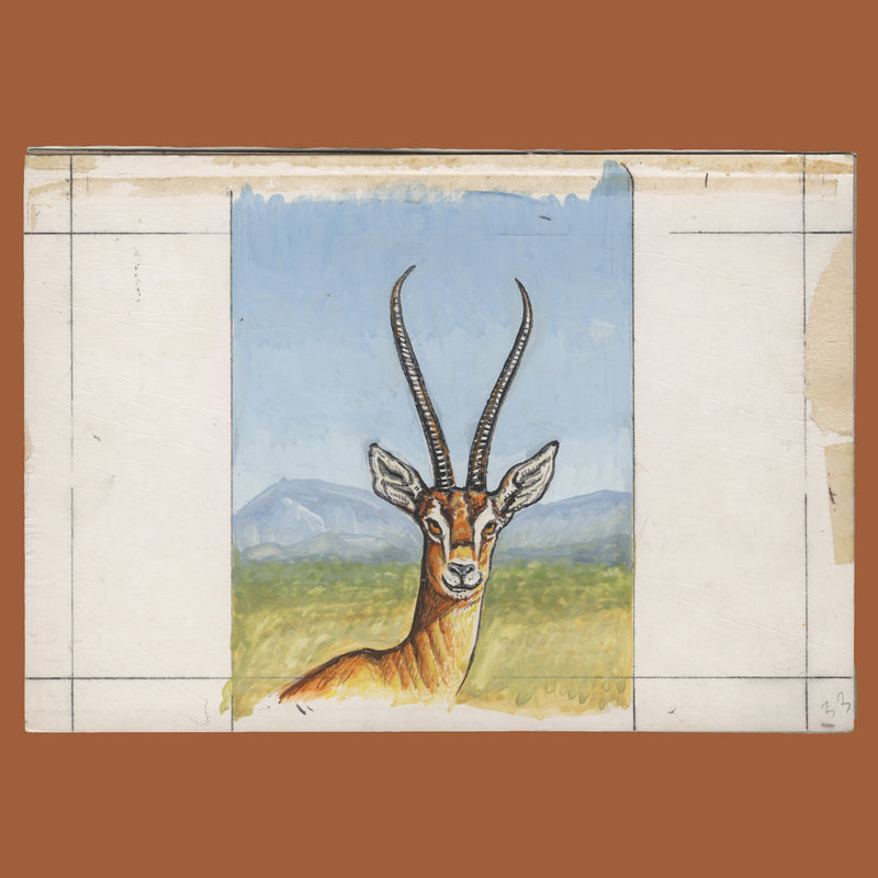 Kenya 1998 Grant's Gazelle/PAPU Anniversary watercolour artwork