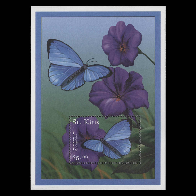 Saint Kitts 2001 (MNH) $5 Common Morpho miniature sheet