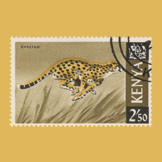 Kenya 1966 (Variety) 2s50 Cheetah with yellow shift