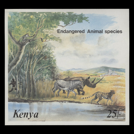 Kenya 1985 (MNH) Endangered Animals miniature sheet