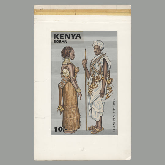 Kenya 1987 Boran Tribe/Ceremonial Costumes watercolour artwork
