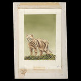 Kenya 1995 Cat/KSPCA watercolour artwork by Hmeed Moghul