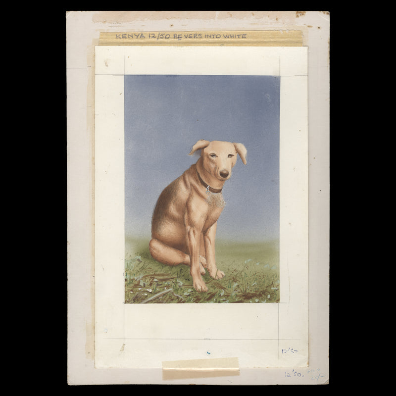 Kenya 1995 Dog/KSPCA watercolour artwork by Hmeed Moghul