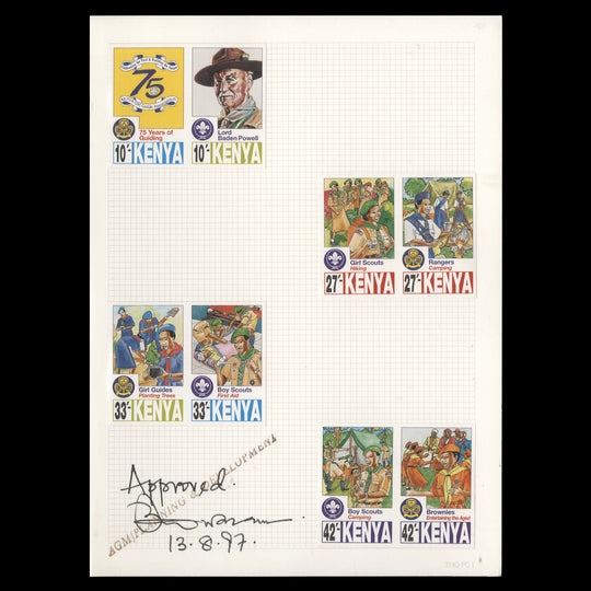 Kenya 1997 Youth Organisations imperf proofs in presentation folder