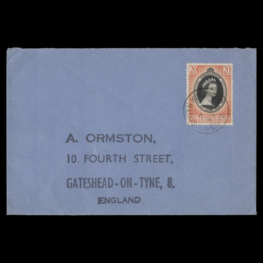 Kenya Uganda Tanganyika 1953 (FDC) 20c Coronation, SOUTH KINANGOP