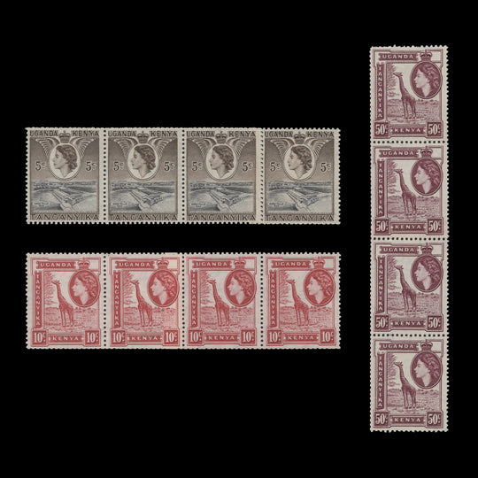Kenya Uganda Tanganyika 1954 (MNH) Definitives coil-join strips