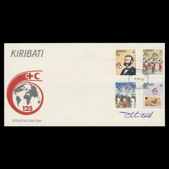 Kiribati 1988 Red Cross Anniversary first day cover signed by designer