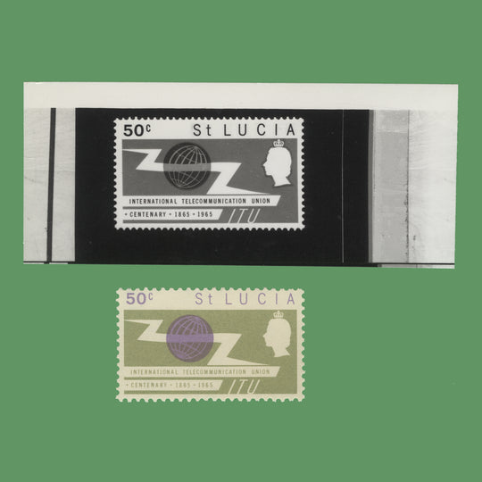 Saint Lucia 1965 ITU Centenary photographic proof