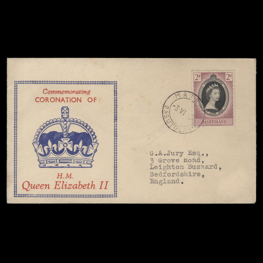 Basutoland 1953 (FDC) 2d Coronation, MASERU