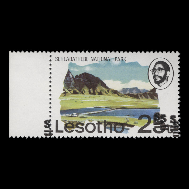Lesotho 1980 (Variety) 25s/25c Sehlabathebe National Park with quadruple surcharge