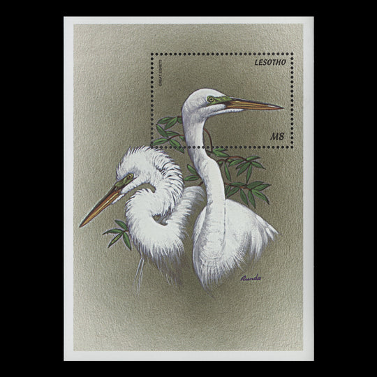 Lesotho 1999 (MNH) M8 Great Egret miniature sheet