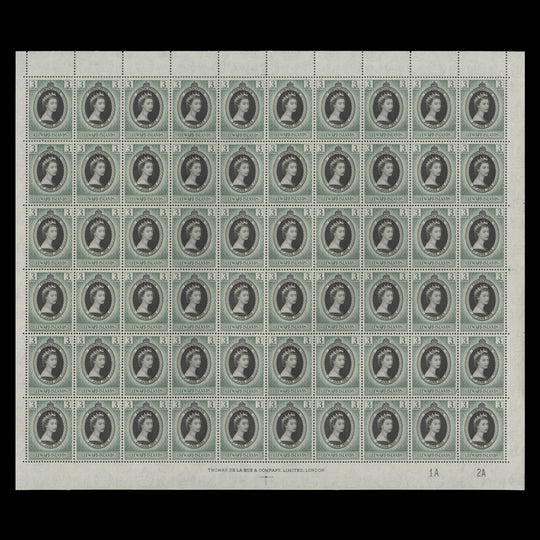 Leeward Islands 1953 (MNH) 3c Coronation plate 1A–2A pane of 60 stamps