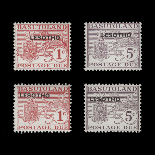 Lesotho 1966 (MNH) Postage Dues provisionals from first and second printings