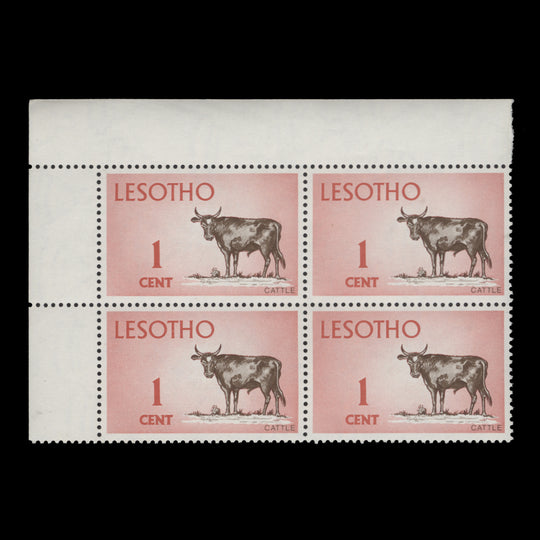 Lesotho 1974 (MNH) 1c Cattle block on chalk-surfaced paper