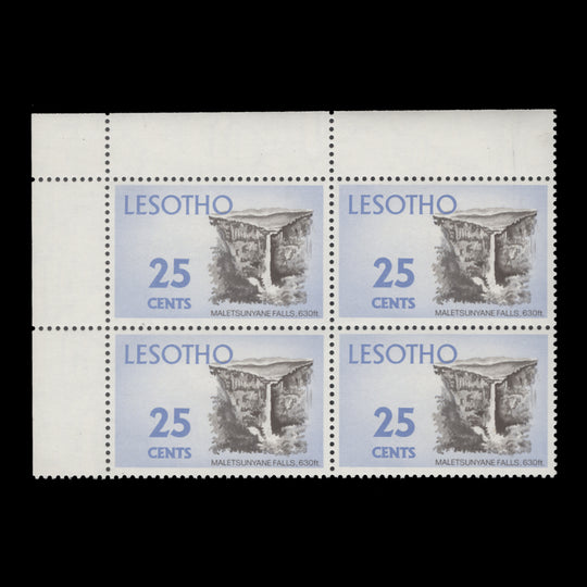 Lesotho 1974 (MNH) 25c Maletsunyane Falls block on chalk-surfaced paper
