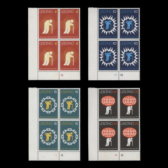 Lesotho 1977 (MNH) World Rheumatism Year plate blocks
