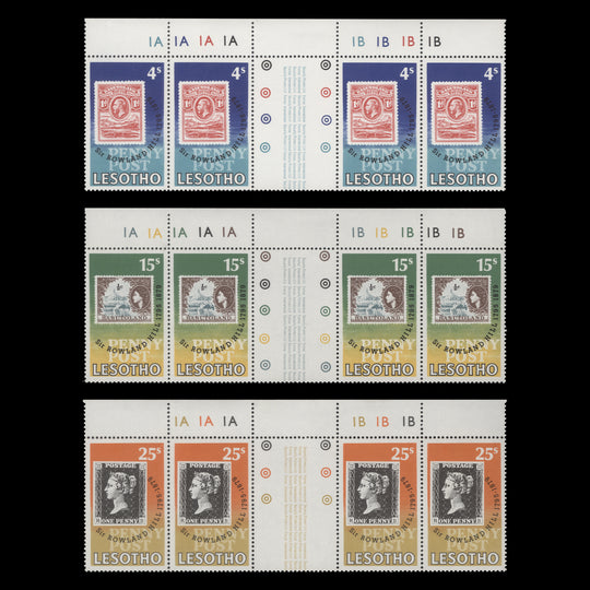 Lesotho 1979 (MNH) Rowland Hill Death Centenary gutter plate strip